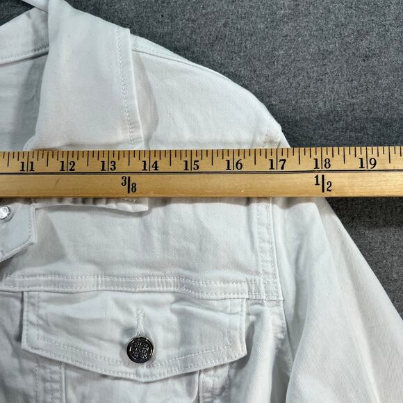 Laurie Felt Wave Denim Jacket with Embroidery White Size Large - Picture 8 of 15